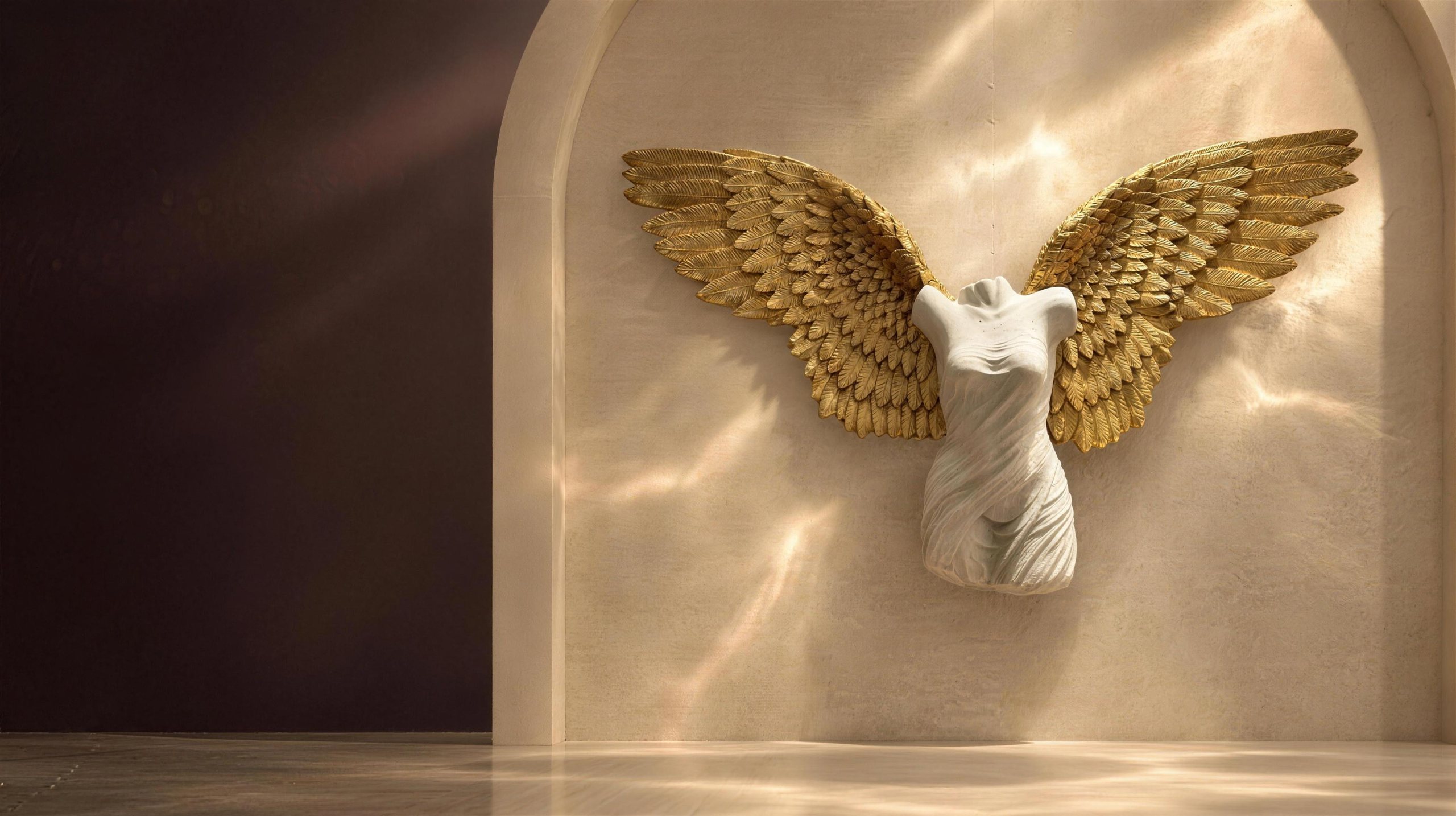 The golden-winged statue at DIVA by Kiara